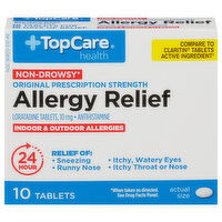 TopCare Allergy Relief, Original Prescription Strength, 10 mg, Non-Drowsy, Tablets - 10 Each 