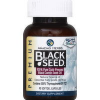 Amazing Herbs Black Cumin Seed Oil, Premium, Softgel Capsules - 90 Each 