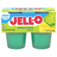 Jell-O Gelatin Snacks, Low Calorie, Zero Sugar, Lemon-Lime - 12.5 Ounce 