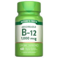 Nature's Truth B-12, Absorbable, 1000 mcg, Softgels - 60 Each 