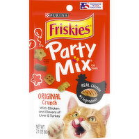 Friskies Made in USA Facilities Cat Treats, Party Mix Original Crunch - 2.1 Ounce 