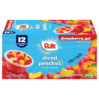 Dole Diced Peaches, Strawberry Gel - 12 Each 