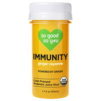 So Good So You Immunity Cold-Pressed Probiotic Ginger Cayenne Juice Shot - 1.7 Fluid Ounce
