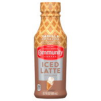 Community Coffee Coffee Drink, Iced Latte, Vanilla Waffle Cone - 13.7 Fluid ounce 