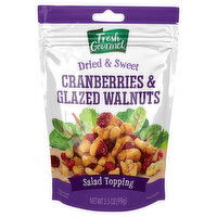 Fresh Gourmet Salad Topping, Cranberries & Glazed Walnuts, Dried & Sweet - 3.5 Ounce 