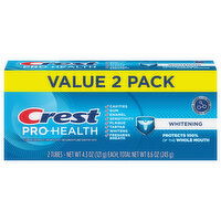 Crest Toothpaste, Fluoride, Whitening, Value 2 Pack - 2 Each 