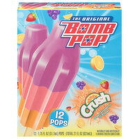 Bomb Pop Pops, Grape, Strawberry & Orange, Crush - 12 Each 