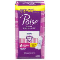 Poise Pads, Maximum, Long - 64 Each 