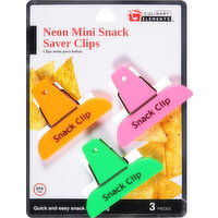 Culinary Elements Clips, Snack Saver, Neon Mini - 3 Each 