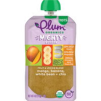 Plum Organics Mighty Builder Mango, Banana, White Bean + Chia 4oz Pouch - 4 Ounce 