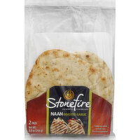 Stonefire Naan, Roasted Garlic, 2 Pack - 2 Each 