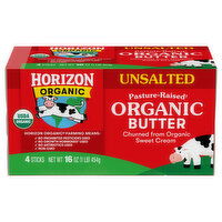 Horizon Organic Butter, Organic, Unsalted - 4 Each 