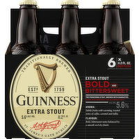 Guinness Beer, Stout, Extra - 6 Each 