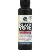 Amazing Herbs Black Cumin Seed Oil, 100% Pure Cold-Pressed, Premium - 8 Ounce 