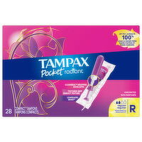 Tampax Tampons, Compact, Pocket, Regular Absorbency, Unscented - 28 Each 