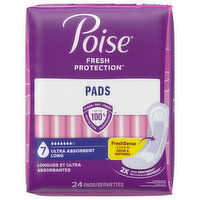 Poise Pads, Ultra Absorbent, Long - 24 Each