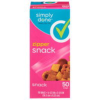 Simply Done Snack Bags, Zipper - 50 Each 