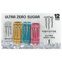 Monster Energy Drink, Zero Sugar, Assorted, Ultra, Variety Pack - 12 Each