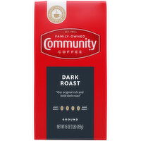 Community Coffee, Ground, Dark Roast - 16 Ounce 