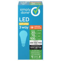 Simply Done Light Bulb, LED, 3 Way, Soft White, 6.5/9/13.5 Watts - 1 Each 