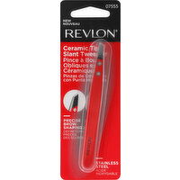 Revlon Slant Tweezer, Stainless Steel, Ceramic Tip - 1 Each 