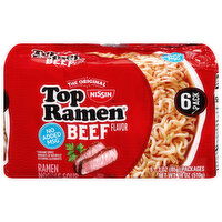 Nissin Ramen Noodle Soup, Beef Flavor, 6 Pack - 6 Each 