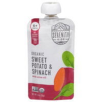 Serenity Kids Baby Food, Sweet Potato & Spinach, with Olive Oil, Organic, 6+ Months