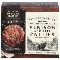 Force of Nature Patties, Venison and Beef - 2 Each 