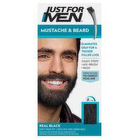 Just For Men Facial Haircolor Kit, Mustache & Beard, Real Black M-55 - 1 Each 