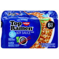 Nissin Ramen Noodle Soup, Soy Sauce, 6 Pack