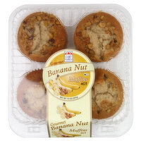 Cafe Valley Bakery 4Ct Gourmet Banana Nut Muffins - 4 Each 