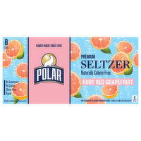 Polar Naturally Calorie-Free Premium Ruby Red Grapefruit Seltzer - 8 Each