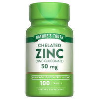 Nature's Truth Zinc, Chelated, 50 mg, Tablets - 100 Each 