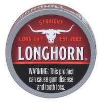 LongHorn Moist Snuff, Straight, Long Cut - 1.2 Ounce 