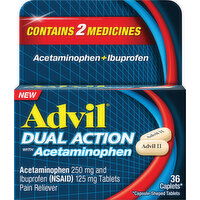 Advil Acetaminophen + Ibuprofen, Dual Action, Caplets - 36 Each 