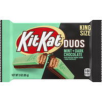 Kit Kat Wafers, Mint + Dark Chocolate, Duos, King Size - 3 Ounce 