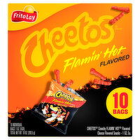 Cheetos Cheese Flavored Snacks, Flamin' Hot Flavored, Crunchy - 10 Each 