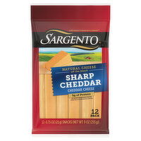 Sargento Cheese, Sharp Cheddar, Natural - 12 Each 