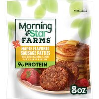 MorningStar Farms Plant Based Sausage Patties, Maple Flavored - 8 Ounce