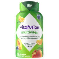 Vitafusion Multivites, Gummies, Berry, Peach & Orange Flavor