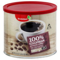 Brookshire's Coffee, Ground, Medium, 100% Colombian - 24.2 Ounce 