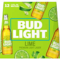 Bud Light Beer, Lager, Premium Light, Lime - 12 Each 