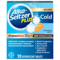 Alka-Seltzer Severe Cold, Orange Zest, Effervescent Tablets - 20 Each 