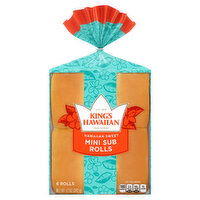 King's Hawaiian Rolls, Mini Sub, Hawaiian Sweet - 6 Each 