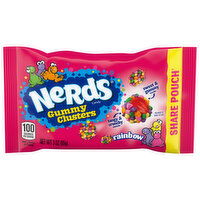 Nerds Candy, Rainbow, Gummy Clusters, Share Pouch - 3 Ounce 