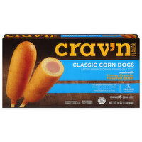 Crav'n Flavor Corn Dogs, Classic, Honey Crunchy Flavored Batter - 6 Each 