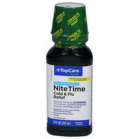 TopCare Cold & Flu Relief, NiteTime, Multi-Symptom Relief, Original Flavor - 8 Fluid ounce 