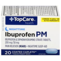 TopCare Ibuprofen PM, Nighttime, Coated Caplets - 20 Each 