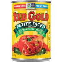 Red Gold Tomatoes, Petite Diced, Green Chilies - 14.5 Ounce 