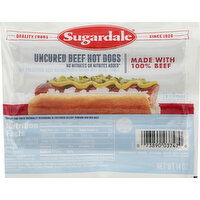 Sugardale Hot Dogs, Uncured, Beef - 14 Ounce 